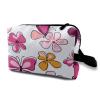 TropicalLife NIXUX Cosmetic Bag for Women Colorful Butterflies And Flowers Make up Bag Travel Waterproof Toiletry Bag Zipper Portable Small Pencil Brushes Bag with Handle Strap view 1