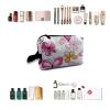 TropicalLife NIXUX Cosmetic Bag for Women Colorful Butterflies And Flowers Make up Bag Travel Waterproof Toiletry Bag Zipper Portable Small Pencil Brushes Bag with Handle Strap view 4