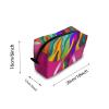TropicalLife NIXUX Cosmetic Bag for Women Abstract Elephant Pattern Make up Bag Travel Waterproof Toiletry Bag Zipper Portable Small Pencil Brushes Bag with Handle Strap view 2