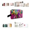 TropicalLife NIXUX Cosmetic Bag for Women Abstract Elephant Pattern Make up Bag Travel Waterproof Toiletry Bag Zipper Portable Small Pencil Brushes Bag with Handle Strap view 4