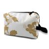 TropicalLife NIXUX Cosmetic Bag for Women Japanese Retro Floral Pattern Make up Bag Travel Waterproof Toiletry Bag Zipper Portable Small Pencil Brushes Bag with Handle Strap view 1
