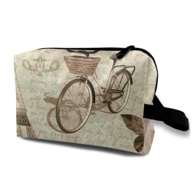 TropicalLife NIXUX Cosmetic Bag for Women Fu Cuba Dawn Letter Make up Bag Travel Waterproof Toiletry Bag Zipper Portable Small Pencil Brushes Bag with Handle Strap