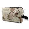 TropicalLife NIXUX Cosmetic Bag for Women Fu Cuba Dawn Letter Make up Bag Travel Waterproof Toiletry Bag Zipper Portable Small Pencil Brushes Bag with Handle Strap view 1
