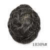 Transparent French Lace Mens Toupee Hairpieces Human Hair Replacement Bleached Knots Swiss lace Wigs for Men Full Lace Hair System (8"X10", #1B30 Off Black+30% Gray-100% Light to Med-Light) view 2