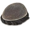 Transparent French Lace Mens Toupee Hairpieces Human Hair Replacement Bleached Knots Swiss lace Wigs for Men Full Lace Hair System (8"X10", #1B30 Off Black+30% Gray-100% Light to Med-Light) view 3