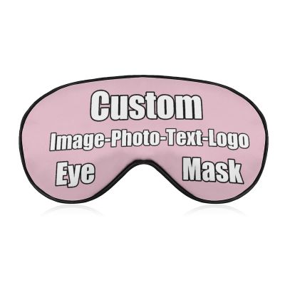 Custom Personalized Sleep Mask Friendly Eye Mask Gift Add Picture Logo or Text Sleep Mask for Airplane Travel Shift Work Pink