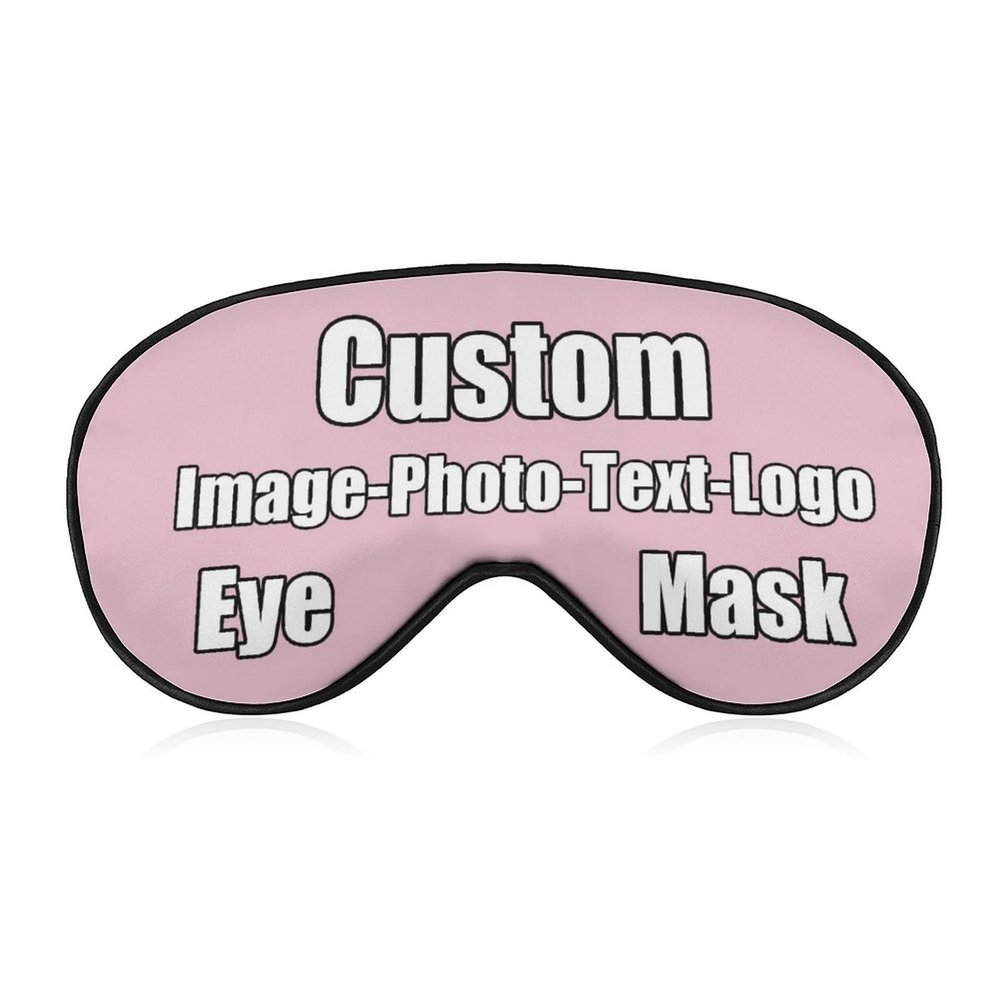 Custom Personalized Sleep Mask Friendly Eye Mask Gift Add Picture Logo or Text Sleep Mask for Airplane Travel Shift Work Pink