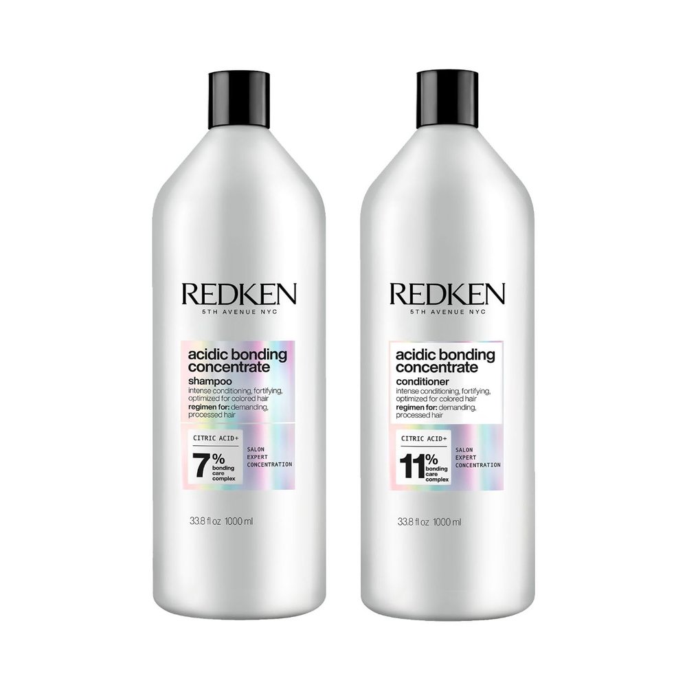 Redken Bonding Shampoo & Conditioner Set for Damaged Hair Repair | Acidic Bonding Concentrate | Sulfate-Free | Repairs Bleached or Color-Treated Hair | For All Hair Types | 33.8 Fl Oz