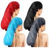 Eurzom 4 Pcs Large Shower Cap for Braids Extra Long Shower Cap for Women Long Hair Locs Foldable Waterproof Reusable XL Hair Bonnets for Dreadlocks Drawstring Bath Caps(Red, Blue, Black, Gray) view 1
