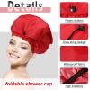 Eurzom 4 Pcs Large Shower Cap for Braids Extra Long Shower Cap for Women Long Hair Locs Foldable Waterproof Reusable XL Hair Bonnets for Dreadlocks Drawstring Bath Caps(Red, Blue, Black, Gray) view 2