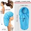 Eurzom 4 Pcs Large Shower Cap for Braids Extra Long Shower Cap for Women Long Hair Locs Foldable Waterproof Reusable XL Hair Bonnets for Dreadlocks Drawstring Bath Caps(Red, Blue, Black, Gray) view 3