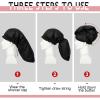 Eurzom 4 Pcs Large Shower Cap for Braids Extra Long Shower Cap for Women Long Hair Locs Foldable Waterproof Reusable XL Hair Bonnets for Dreadlocks Drawstring Bath Caps(Red, Blue, Black, Gray) view 4