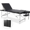 Massage Table Portable Massage Bed Aluminum 3 Section 9 Height Adjustment with Headrest, Armrests, and Hand Pallet, 496lbs Capacity view 1