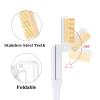 G2PLUS 2PCS Folding Eyelash Comb, Eyelash Separator Tool, White Eyebrow Comb Metal Teeth, Eyelash Brush Tool for Lash & Brow view 3