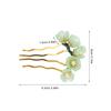 2PCS Jade Hair Pins Chinese Flower Hair Sticks Retro Chignon Hair for Women Girls view 2