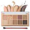 Erinde 10 Colors Eyeshadow Palette Makeup - Matte Shimmer Glitter Gold Brown Eye Shadow Korean Makeup, Ultra-Blendable, High Pigmented, Natural-Looking, Neutral Eyeshadow Palette with Brush, Sunset view 1