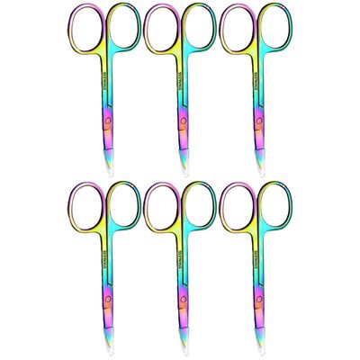 FOMIYES 6pcs Eyebrow Scissors Eyebrow Trimming Tool for Precise Grooming Ergonomic Design for Easy Handling for Personal Care and Makeup Application