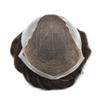 LYRICAL HAIR French Lace Front Bleached Knots Mens Toupee Poly Skin PU Hair System Replacement Natural Hairline Hairpieces for Men (8"x10", #410 Medium Brown+10% Gray-100% Light to Med-light Density) view 4