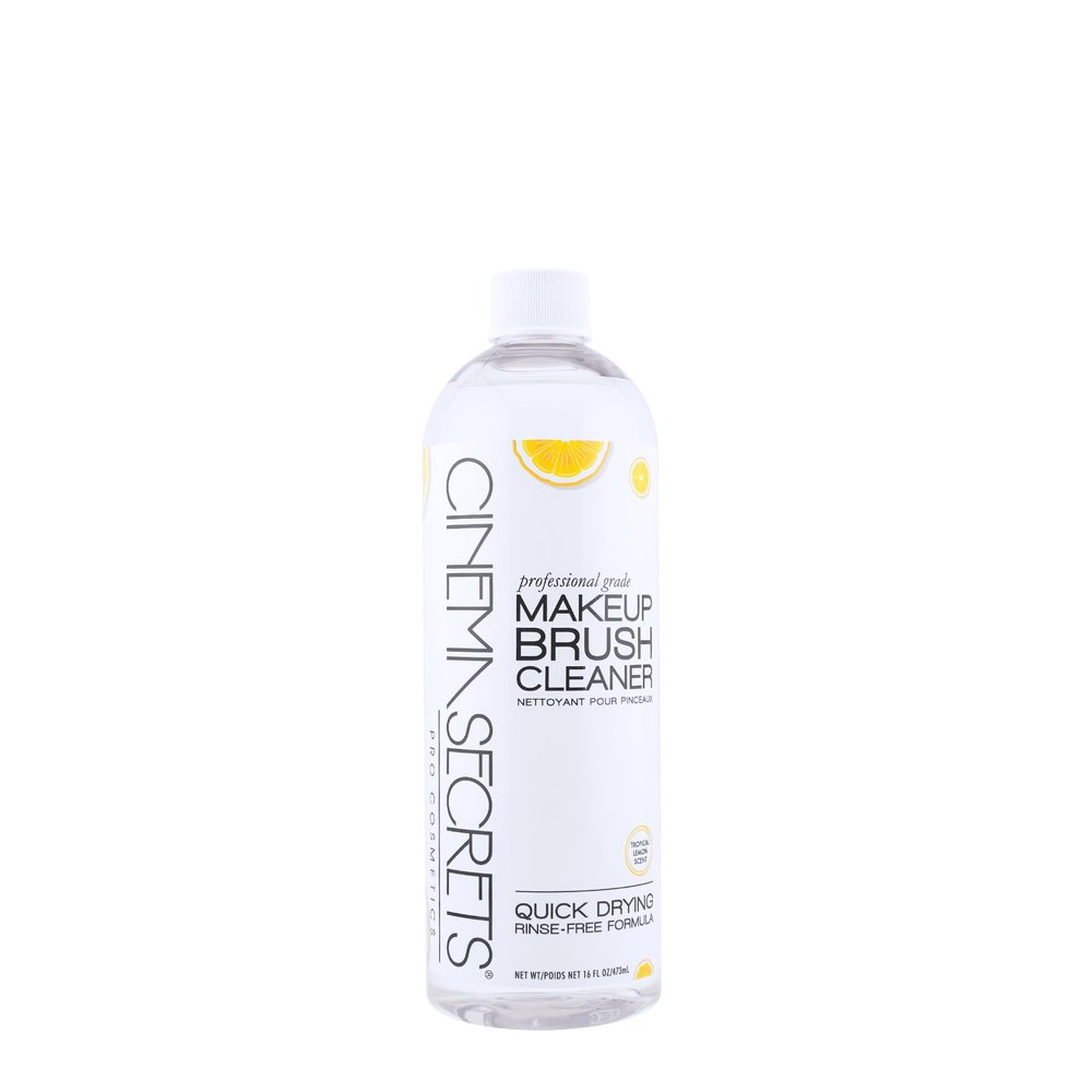 Cinema Secrets Original Makeup Brush Cleaner Solution - Professional Cleanser for Makeup Brushes - Quick-Drying, Rinse-Free Formula - Removes Stubborn Waterproof Make Up - Lemon (16 fl oz)