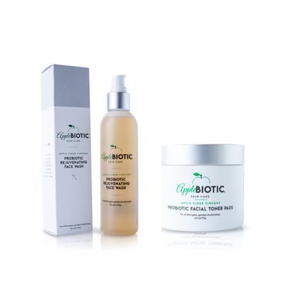 AppleBiotic ACV Face Wash, Toner Bundle - Cleanse, Tone, Brighten