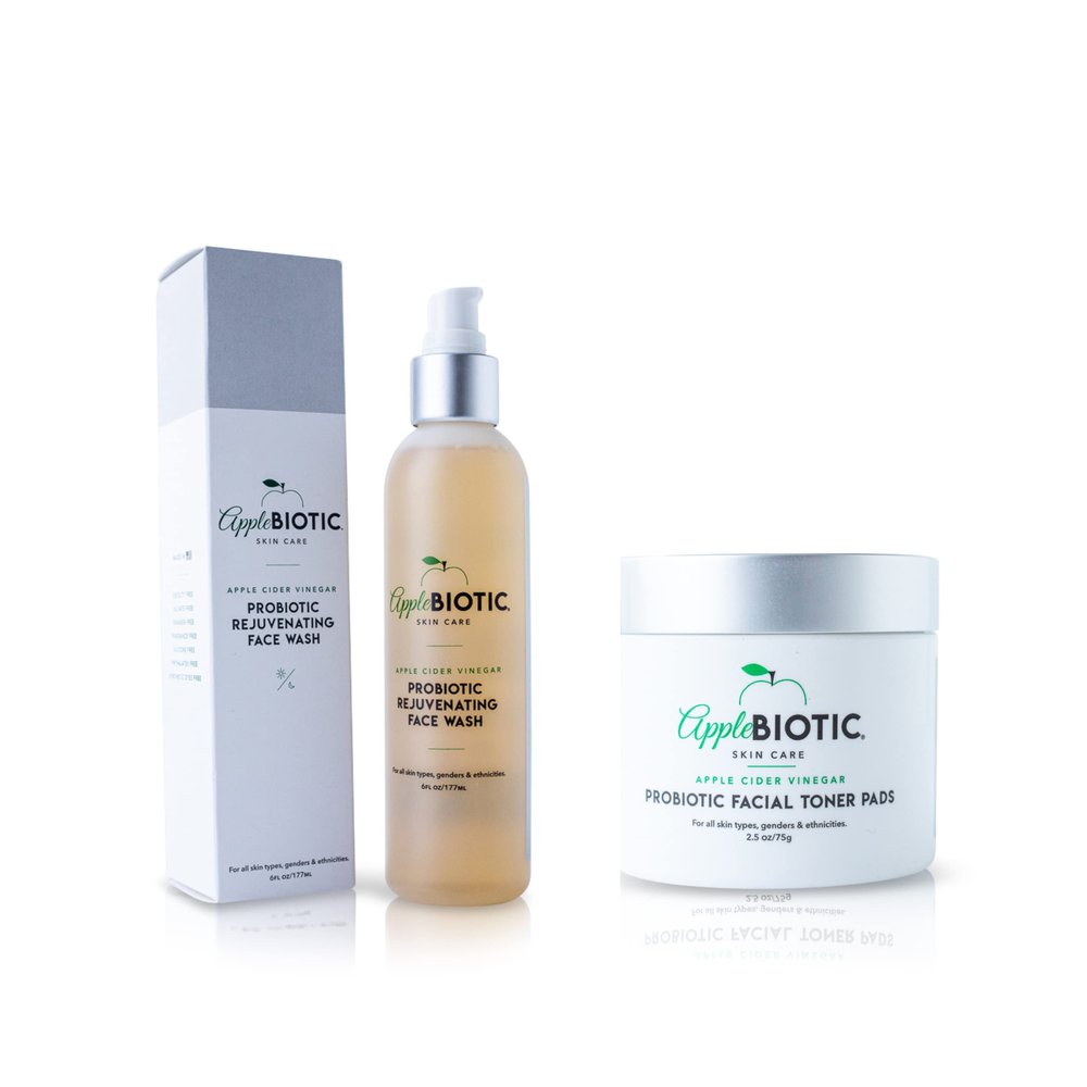 AppleBiotic ACV Face Wash, Toner Bundle - Cleanse, Tone, Brighten