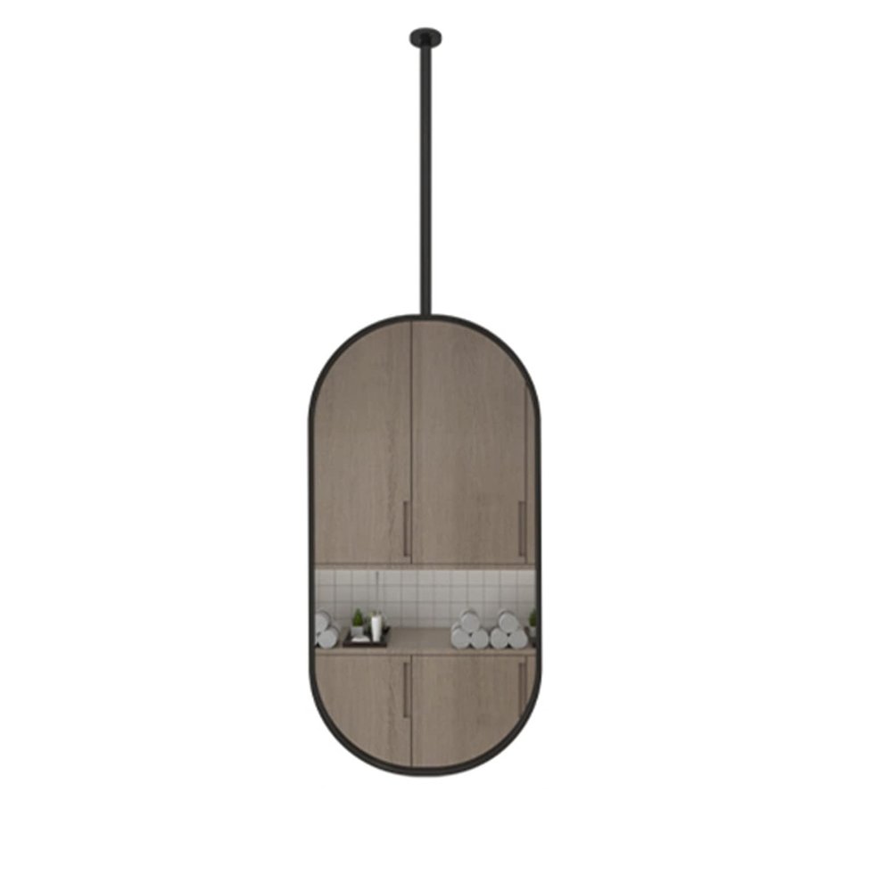 LHYZF Oval Ceiling Mirror, with Metal Frame and Boom for Bathroom Washroom Makeup Shaving Cloakroom Bedroom - Customizable Metal Boom (Size : 50cmx70cm)