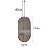 LHYZF Oval Ceiling Mirror, with Metal Frame and Boom for Bathroom Washroom Makeup Shaving Cloakroom Bedroom - Customizable Metal Boom (Size : 50cmx70cm) view 2