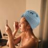 2pcs Dry Hair Cap Bath Towels Towels Micro Fiber Towel Hair Drying Towel Hair Towel Shower Hats Hair Towel Gift Fast Drying Hair Hats Waffle Body view 2