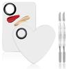4 in 2 Set Makeup Mixing Palettes, 2 Pcs Stainless Steel Nail Art Palette with 2 Makeup Spatula for Foundation Makeup Tools Eyeshadow Nail Art view 1