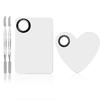 4 in 2 Set Makeup Mixing Palettes, 2 Pcs Stainless Steel Nail Art Palette with 2 Makeup Spatula for Foundation Makeup Tools Eyeshadow Nail Art view 3