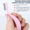 AKOAK 2 Pcs Folding Eyelash Comb, Stainless Steel Teeth Eyebrow Separator Comb, Lash and Brow Makeup Applicator Brush, Professional Eyelash Tool for Define Lash view 2