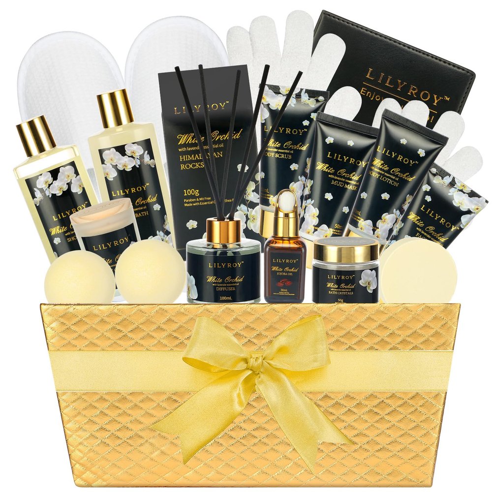 Christmas Gifts for Women - 18-Piece Luxury Gold Spa Gift Set, Premium Bath Collection | Father's Day, Mothers Day Gift, Birthday Gifts, All Occasion Ultimate Holiday Gift for Her & Him