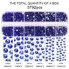 3792 Pcs Sapphire Crystal Flatback Rhinestones Set for Nail, Art, Crafts, Makeup, Tumblers Glitter Round with Tweezers and Picking Pen(SS6~SS20) view 4