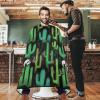visesunny Barber Cape Green Western Cactus Seamless Pattern Polyester Hair Cutting Salon Cape Apron Anti-Static Haircut Water-Resistant Shaving Cloth Beard Shaving Bib Hairdressing Cape view 2
