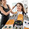 visesunny Barber Cape Gray White Cat Animal Polyester Hair Cutting Salon Cape Apron Anti-Static Haircut Water-Resistant Shaving Cloth Beard Shaving Bib Hairdressing Cape view 4