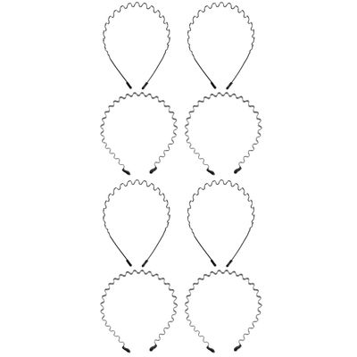 FOMIYES 8pcs Wavy Metal Hair Hoops for Unisex Multi-use Headbands for Shower Makeup Stretchable and Smooth for Parties Daily Wear and Special Occasions