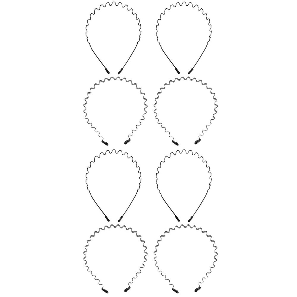 FOMIYES 8pcs Wavy Metal Hair Hoops for Unisex Multi-use Headbands for Shower Makeup Stretchable and Smooth for Parties Daily Wear and Special Occasions