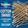 6 Swabs Cotton Stick Cotton Tipped Applicator Single Tip with Wooden Handle (300 Count) view 4