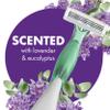 BIC Soleil 3 Escape Scented Women's Disposable Razors, 3 Blades, Comfortable Shave, Lavender & Eucalyptus Scented Handle Shaving Razors for Women, 4 Count view 3