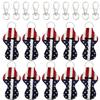 allydrew 10 Pack Chapstick Holder Keychain, Keyring for Lip Balm Lip Gloss Lipstick with 10 Pieces Metal Keyring Clasps, Patriotic Flag view 1