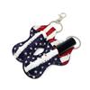 allydrew 10 Pack Chapstick Holder Keychain, Keyring for Lip Balm Lip Gloss Lipstick with 10 Pieces Metal Keyring Clasps, Patriotic Flag view 2