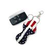 allydrew 10 Pack Chapstick Holder Keychain, Keyring for Lip Balm Lip Gloss Lipstick with 10 Pieces Metal Keyring Clasps, Patriotic Flag view 3
