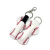 allydrew 10 Pack Chapstick Holder Keychain, Keyring for Lip Balm Lip Gloss Lipstick with 10 Pieces Metal Keyring Clasps, Baseball/Softball view 2