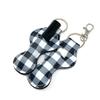 allydrew 10 Pack Chapstick Holder Keychain, Keyring for Lip Balm Lip Gloss Lipstick with 10 Pieces Metal Keyring Clasps, Blue & White Plaid view 2
