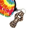 allydrew 10 Pack Chapstick Holder Keychain, Keyring for Lip Balm Lip Gloss Lipstick with 10 Pieces Metal Keyring Clasps, Leopard view 4