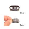 50 Pcs Hair Extension Clips 28mm 8-teeth Wig Clips for Hair Extensions & Hairpieces (Dark Brown) view 3