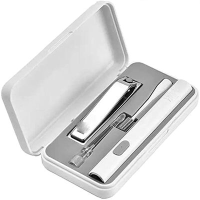 Dongng LED Portable USB Ear Nail Care Kit Ear Pick Brush Wax Cleaner Removal Tool Kit with LED Light Nail File Clipper Cutter Safe and Portable