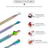 Dongng 5pcs Nail Cuticle Pusher Tweezer Rainbow Nipper Clipper Edge Cutter Dead Skin Remover Scissor Plier Pedicure Nail Tools Ideal Gift view 4