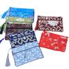 10pcs Double Zipper Silk Brocade Jewelry Pouch Storage Bag Rectangle Ladies Large Coin Purse Cosmetic Makeup Phone Wallet (Mixed Color) view 1
