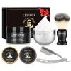 Straight Razor Shaving Kit for Men - 2 Packs Shaving Soap, Straight Edge Razor, Shaving Cream, Brush & Bowl - Unique Gifts Set for Men, Him, Dad - Stocking Stuffers,Fathers Day (Sweat Orange view 1